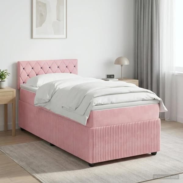 Maison Exclusive - Boxspring säng med madrass Rose 90 x 200 cm Sammet