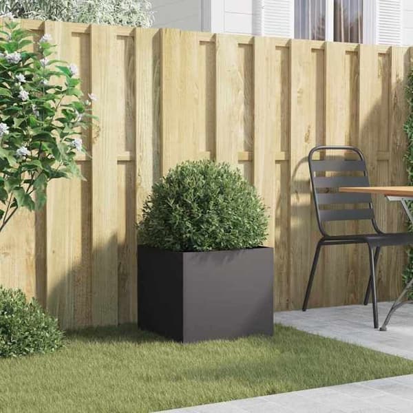 Jardinière - MAISON EXCLUSIVE - 42x40x39 cm - Koldvalset stål - Sort - Rektangulær Svart