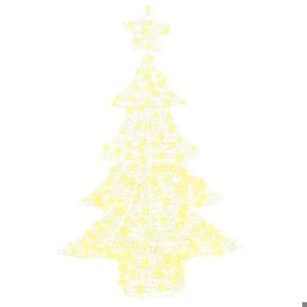 Julepynt - EKSKLUSIV HUS - Træ 100 LED - Varm hvid - 120 cm - Akryl Vit varm