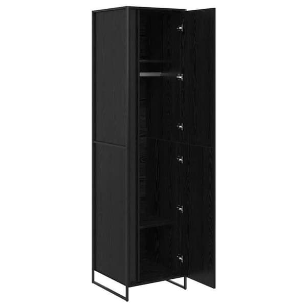 Maison Exclusive - Garderobe Egetræ sort 50 x 50 x 200 cm svart ek