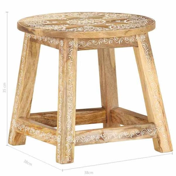 Maison Exclusive - Håndmalet taburet 38x38x35 cm Solid mango træ