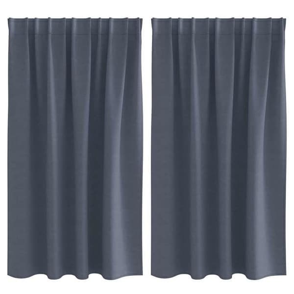 Mørklægningsgardin - EKSKLUSIV HUS - 140 x 140 cm - Antracit - Sæt af 2 - Polyester antracit