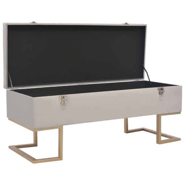 Maison Exclusive - Penkki säilytystilalla 105 cm Harmaa sametti Grå och guld