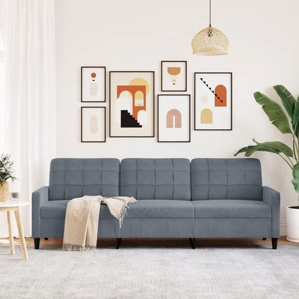 Maison Exclusive - Tummanharmaa 3-paikkainen sohva 210 cm Sametti Mörkgrå