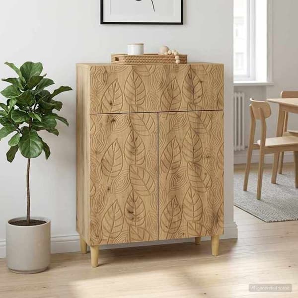 Maison Exclusive - Buffet i håndlavet egetræ 66 x 34,5 x 90 cm Ingeniørtræ