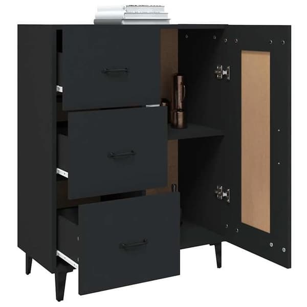 Maison Exclusive - Buffet Sort 69,5x34x90 cm Ingeniørtræ