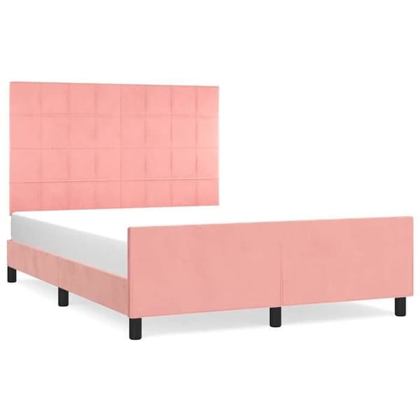 Maison Exclusive - Sängram utan madrass rosa 140x200 cm sammet