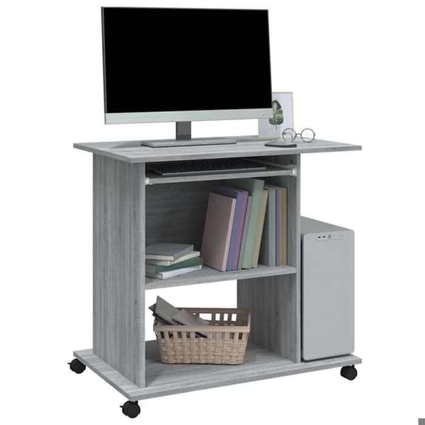 Maison Exclusive - Sonoma grå computerbord 80x50x75 cm Ingeniørtræ Sonoma grå