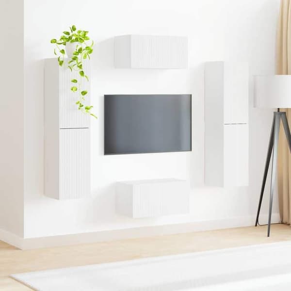 Maison Exclusive - 6 dele TV-møbel sæt Hvid Ingeniørtræ