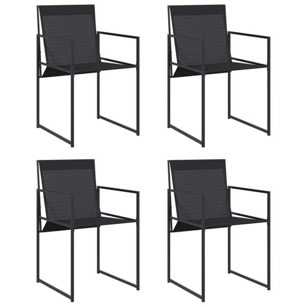 Maison Exclusive - Havestole 4 stk sort stål og textilene