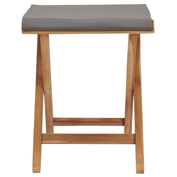 Maison Exclusive - Fällbara stolar set om 2 i solid teak och mörkgrått tyg