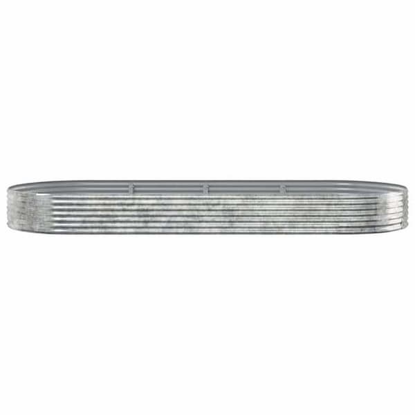 Maison Exclusive - Upphöjd trädgårdssäng i galvaniserat stål, silverfärgad Silver