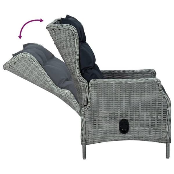 Maison Exclusive - Trädgårdsset 7 delar Ljusgrå Flätad resin