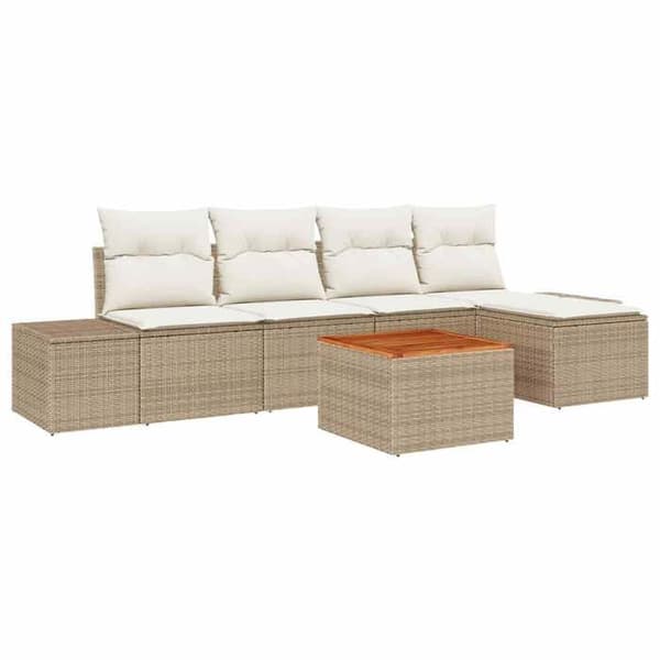 Maison Exclusive - 6-delt have-sofa sæt i beige og creme polyrotin Beige och kräm