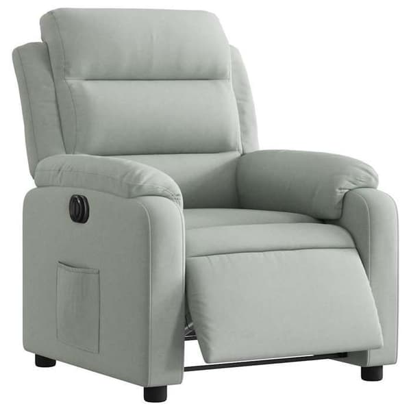 Maison Exclusive - Elektrisk recliner i lys grå velour