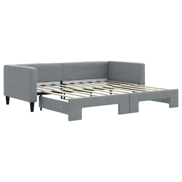 Maison Exclusive - Sovesofa med udtræksseng lys grå 90x190 cm stof