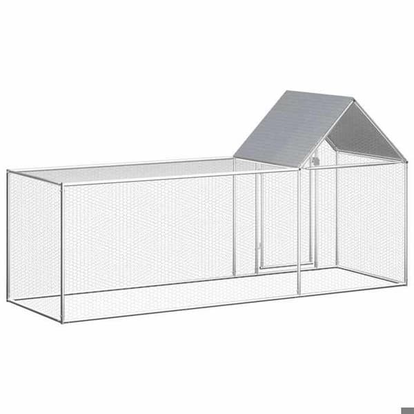 Maison Exclusive - Hönshus 3 x 1 x 1,5 m Galvaniserat stål Silver