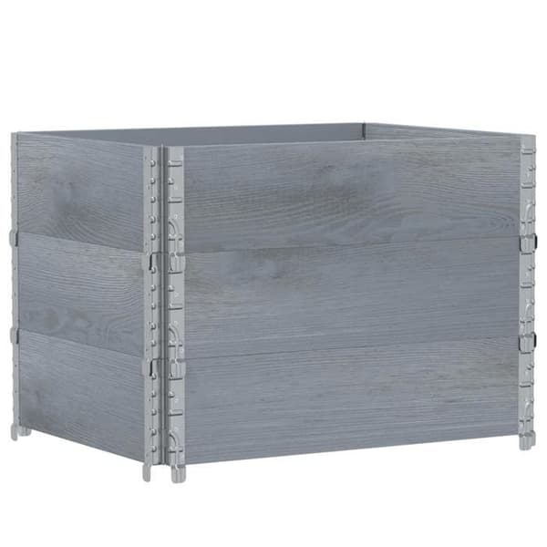 Maison Exclusive - Grå blomlåda 80x60 cm av massivt furu Grå