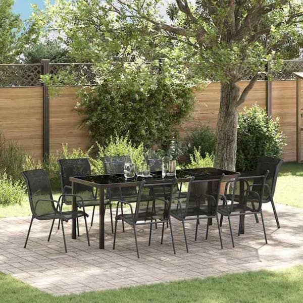 Maison Exclusive - 9 pc have spisebordssæt i sort Svart