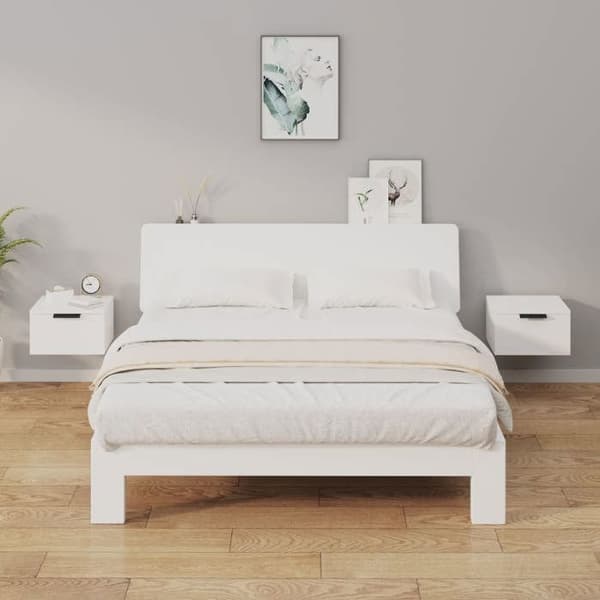 Maison Exclusive - Väggmonterade sängbord 2 st vit 34x30x20 cm Vit