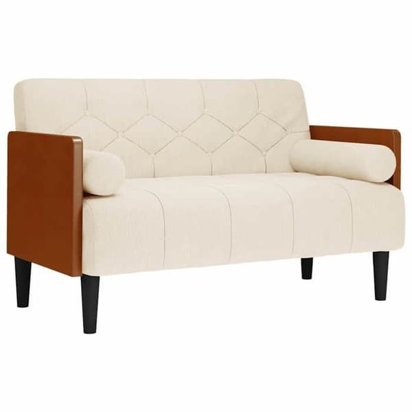 Maison Exclusive - Soffa för två med cylindriska kuddar 110 cm i linne