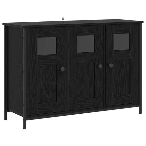 Maison Exclusive - Buffet Sort egetræ 100 x 35 x 70 cm Ingeniørtræ