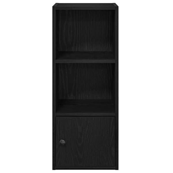 Maison Exclusive - Bibliotek i sort egetræ 31x24x77 cm ingeniørtræ