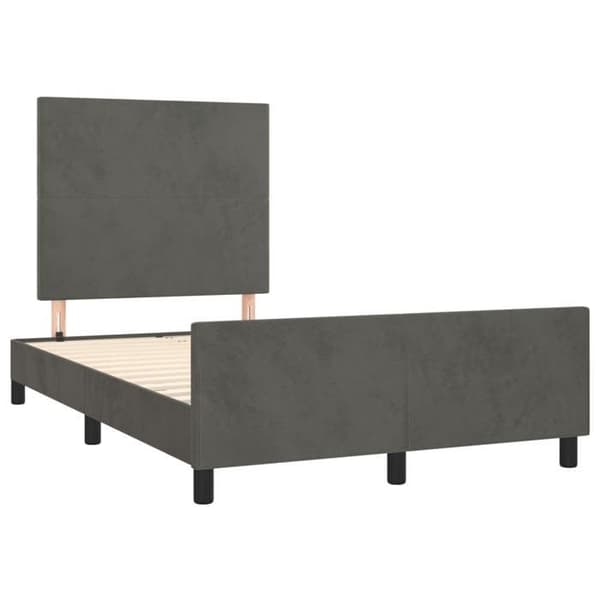 Maison Exclusive - Sängram utan madrass mörkgrå 120x190 cm sammet mörkgrå