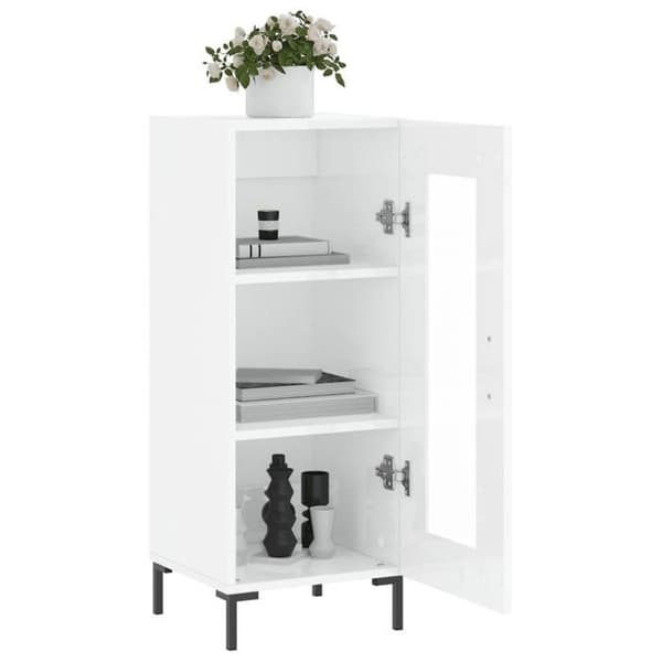 Maison Exclusive - Buffé Vit glänsande 34,5x34x90 cm Ingenjörsträ