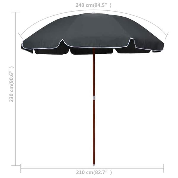 Maison Exclusive - Haveparasol med stålmast 240 cm antracit