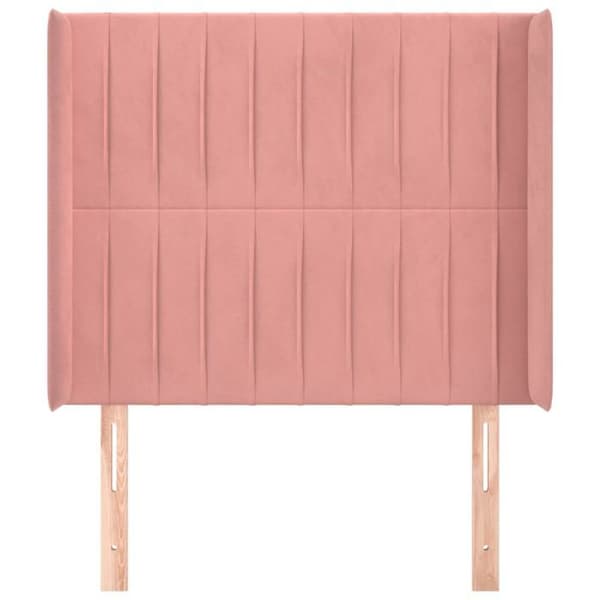 Maison Exclusive - Päätylevy korvilla Vaaleanpunainen 103x16x118/128 cm Sametti rosa