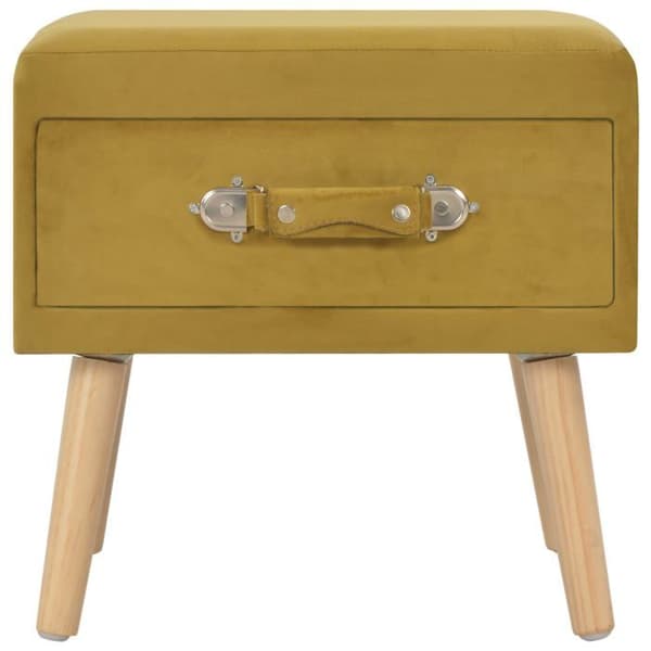 Maison Exclusive - Yöpöydät 2 kpl Sinappi 40x35x40 cm Sametti Senap