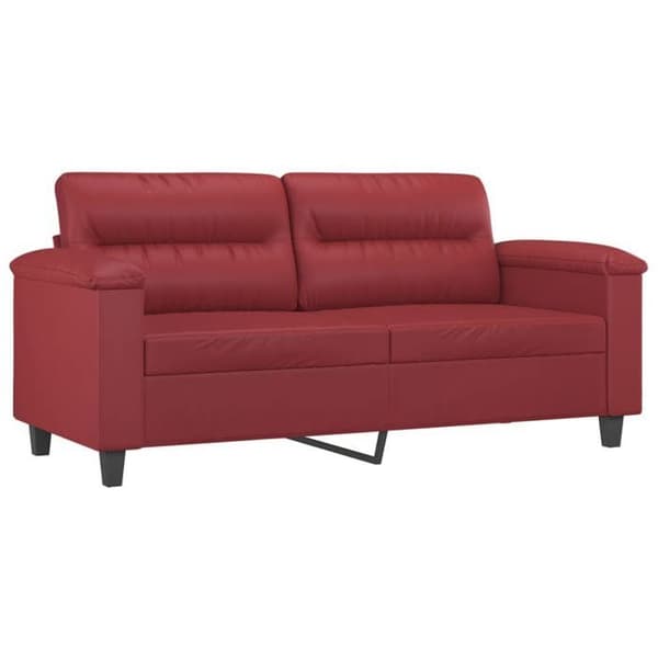 Maison Exclusive - Sæt af 2 sofaer og puder Rød bordeaux Kunstlæder