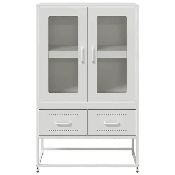 Maison Exclusive - Vit hög buffé 68x39x111,5 cm stål