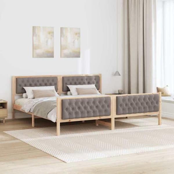 Sengestel - EKSKLUSIV HUS - Classic model - Massivt fyrretræ - Polyester hovedgærde - Rosa