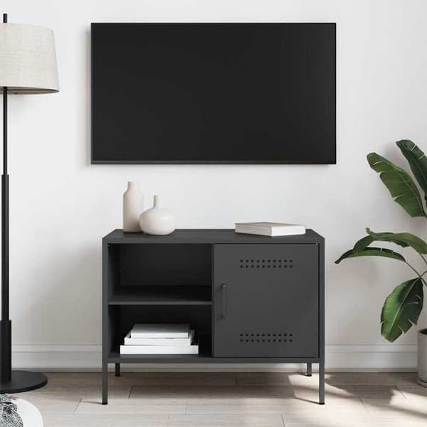 Maison Exclusive - Sort TV-møbel 68x39x50,5 cm stål Svart