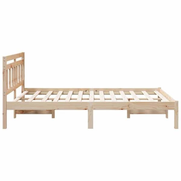 Maison Exclusive - Sängram Brun 140 x 190 cm Massivt trä