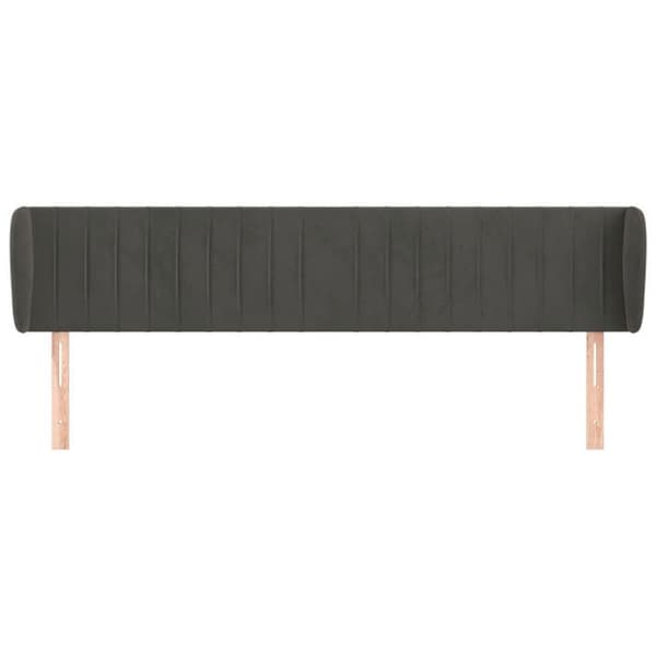 Maison Exclusive - Päätylevy korvilla Tummanharmaa 183x23x78/88 cm Sametti mörkgrå