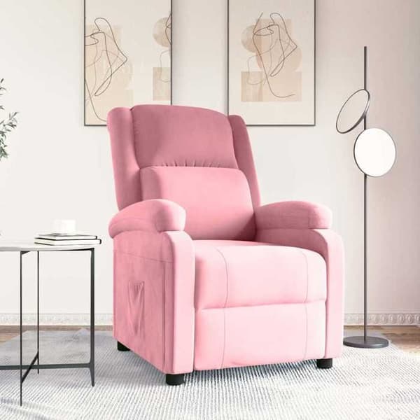 Maison Exclusive - Lænestol med vippefunktion i rosa velour