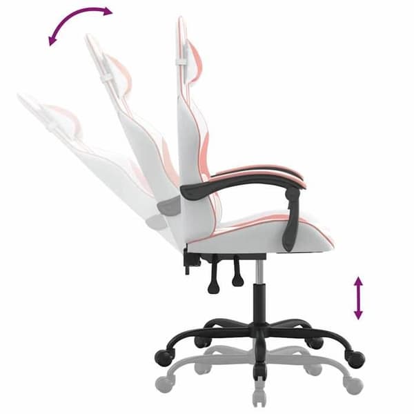 Maison Exclusive - Spelstol Vit och rosa Konstläder
