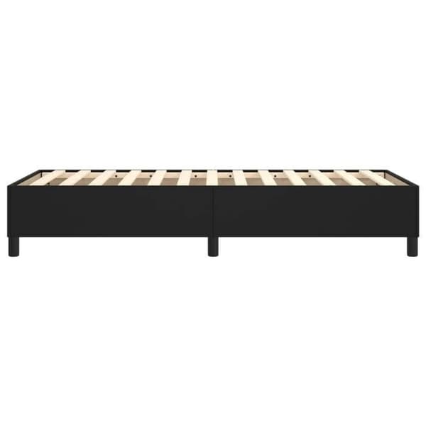 Sengestel - EKSKLUSIV HUS - 100x200 cm - Syntetisk læder sort - Lamelseng - Robuste ben Svart