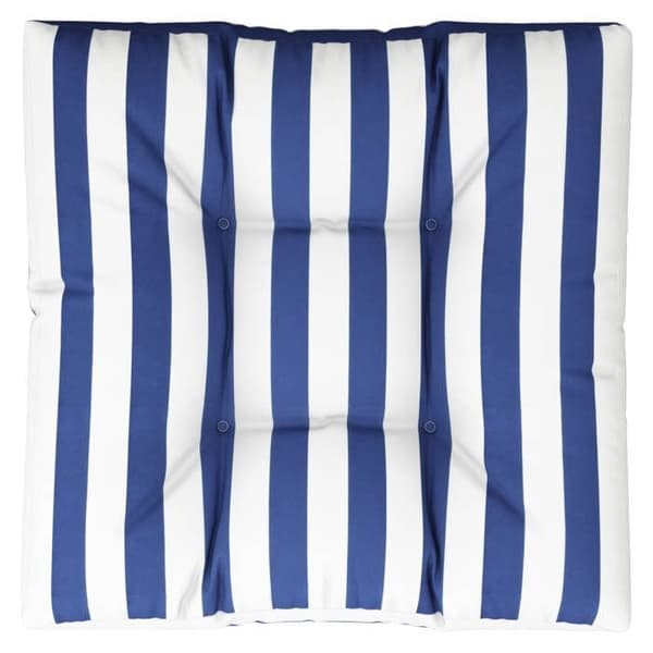 Pallkudde - EXKLUSIV HEM - Randig - 70x70x12 cm - Blå och vit - UV-beständig polyester Blå och vit