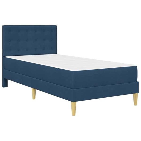 Maison Exclusive - Sängram med madrass Blå 90 x 200 cm Tyg