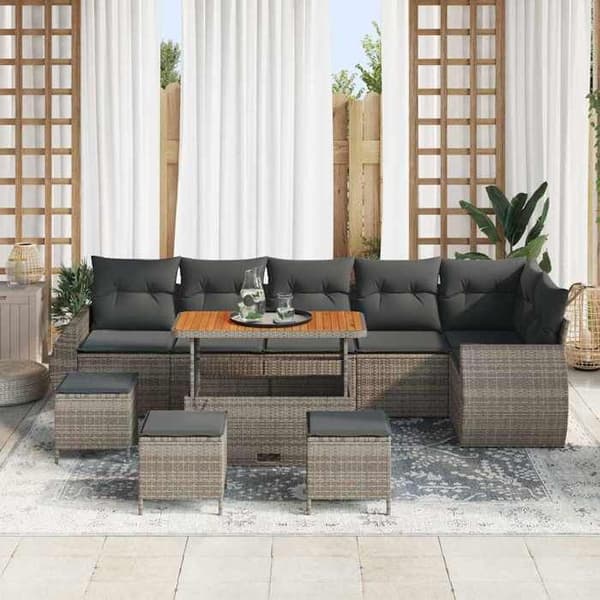 Maison Exclusive - 10 hengen puutarhakalustesarja 10 kpl Harmaa