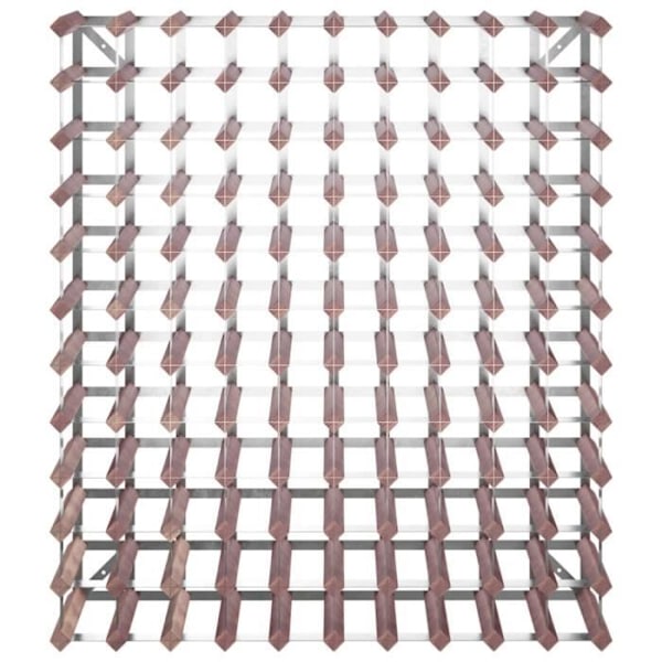 Vinreol i træ til 120 flasker - Brun - Massiv fyrretræ - 110 cm Brun