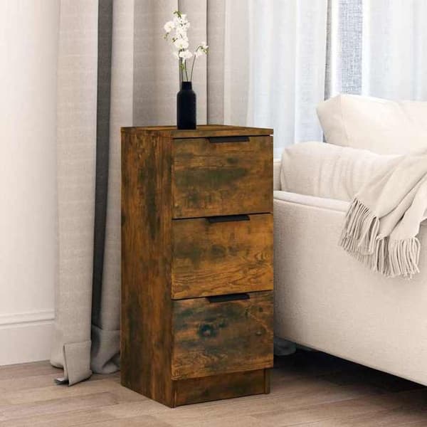 Maison Exclusive - Buffé Ek rökt 30x30x70 cm Ingenjörsträ