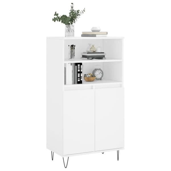 Maison Exclusive - Buffé hög Vit 60x36x110 cm Ingenjörsträ