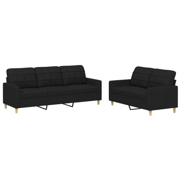 Sofa sæt - MAISON EXCLUSIVE - 2 stk. sæt - Sort - Holdbart stof - Robust metalstruktur Svart