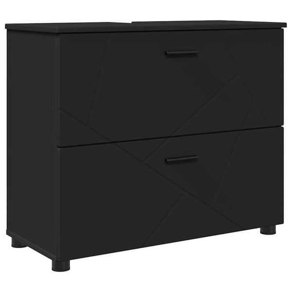 Maison Exclusive - Badeværelsesskab med skuffe Sort 76,5 x 35 x 64 cm