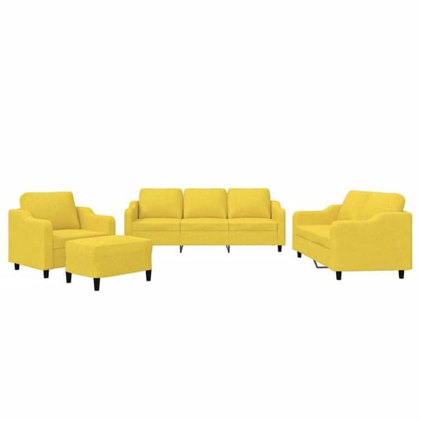 Maison Exclusive - Sæt af 4 sofaer med puder Lys gul Stof